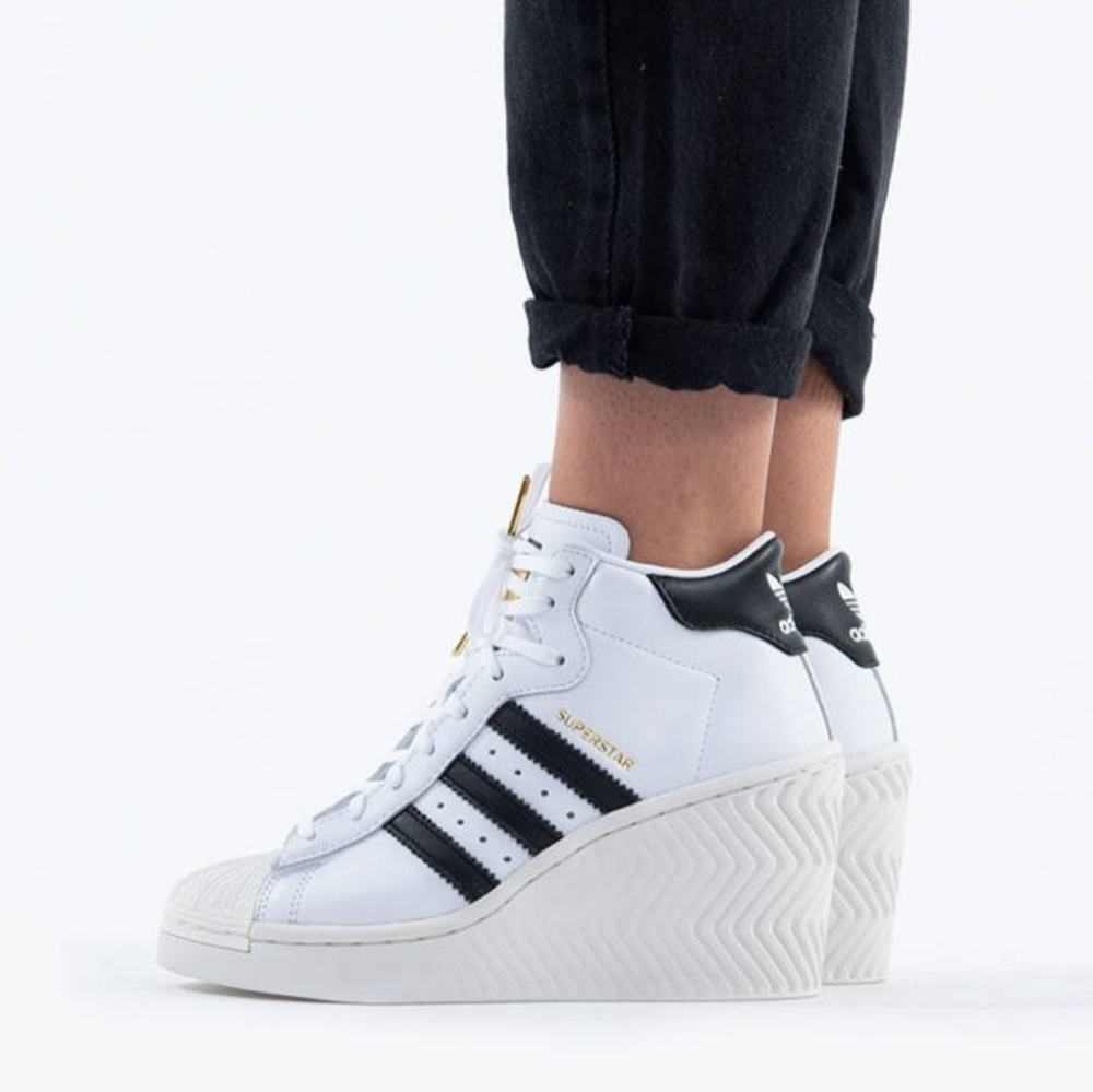 NWT adidas Originals Superstar Ellure Wedge Shoes - Picture 2 of 12